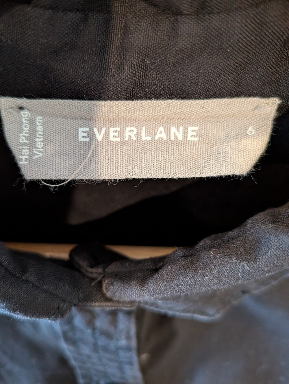Everlane Parklet Shirtdress Cotton Black Midi Dress Minimalist Relaxed Size 6 - Picture 9 of 16